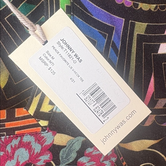 JOHNNY WAS Peace Favorite L/S V-Neck Tee, Size M - Picture 3 of 11